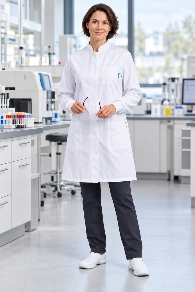 HM019 PROBA Laboratory Coat with Knit Cuffs