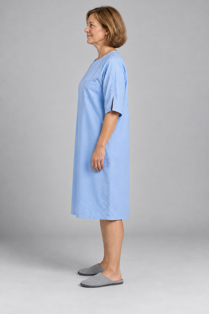 HM024 QUIES Shoulder-Snap Patient Gown - 2