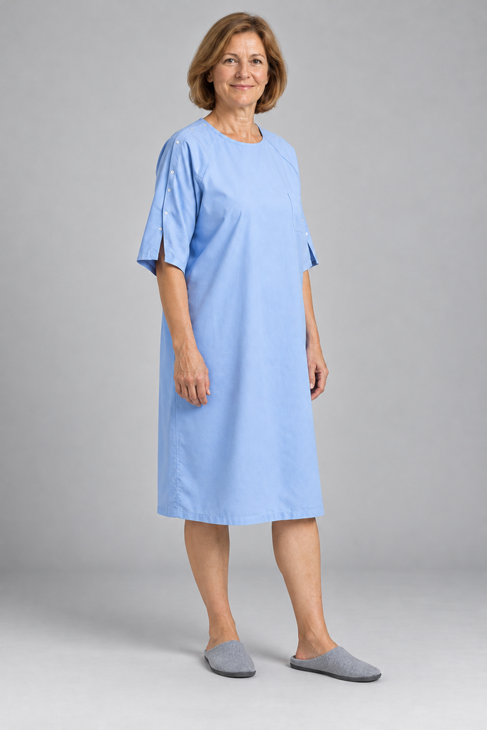 HM024 QUIES Shoulder-Snap Patient Gown - 4