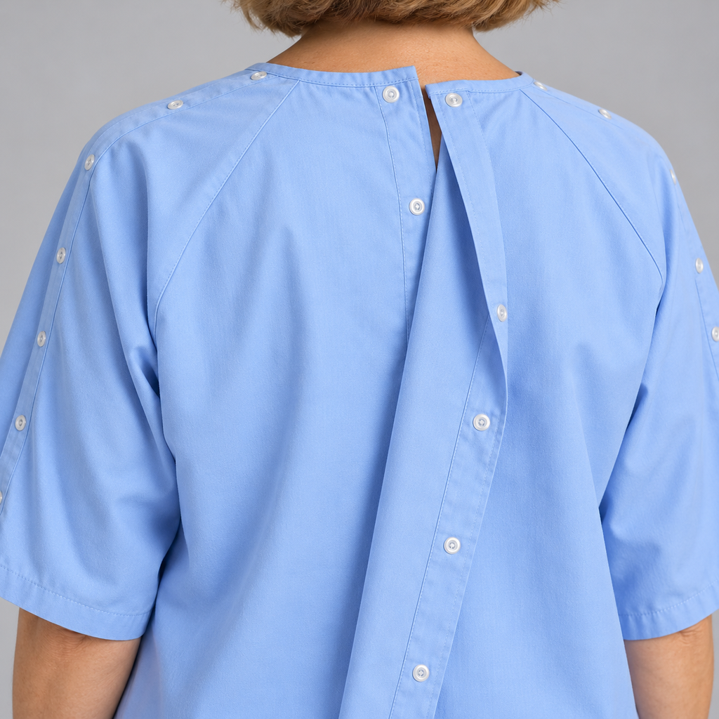 HM024 QUIES Shoulder-Snap Patient Gown - 7